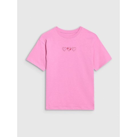 T-shirt dziewczęcy oversize gładki 4F 4FJRSS25TTSHF2821-54S