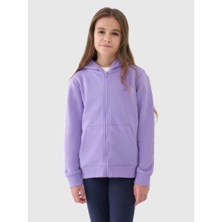Bluza dziewczęca dresowa rozpinana z kapturem 4F 4FJWSS25TSWSF1706-51S