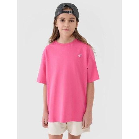 T-shirt dziewczęcy oversize gładki 4F 4FJWSS25TTSHF1851-54S