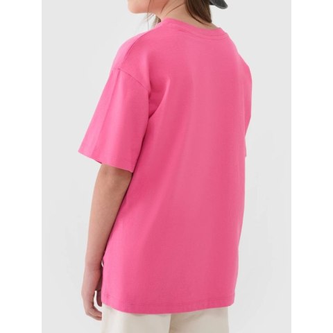 T-shirt dziewczęcy oversize gładki 4F 4FJWSS25TTSHF1851-54S