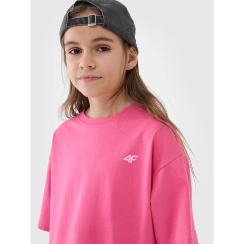T-shirt dziewczęcy oversize gładki 4F 4FJWSS25TTSHF1851-54S