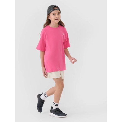 T-shirt dziewczęcy oversize gładki 4F 4FJWSS25TTSHF1851-54S