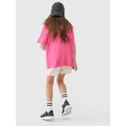 T-shirt dziewczęcy oversize gładki 4F 4FJWSS25TTSHF1851-54S