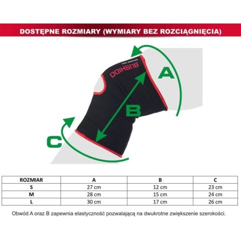 ELASTYCZNE ŚCIĄGACZE - STABILIZATORY KOLANA, BUSHIDO - roz. XL