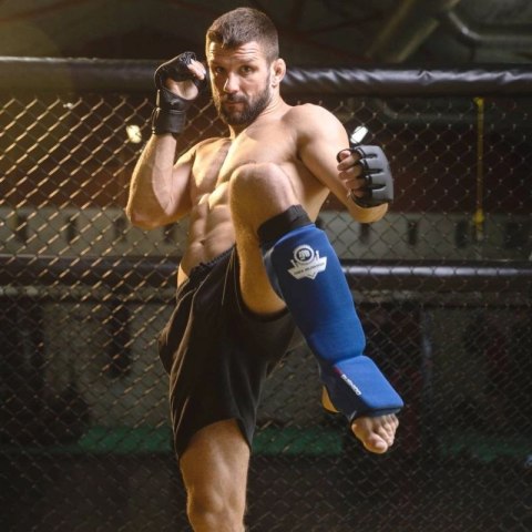 Elastyczne ochraniacze na piszczele M - Shinrage Blue