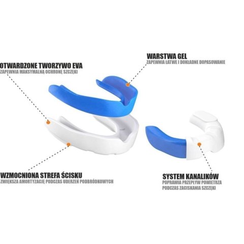 Żelowy ochraniacz na zęby + pudełko - biało-niebieski | GelTech