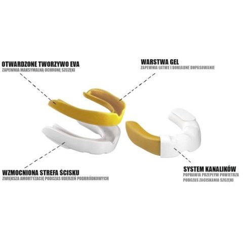 Żelowy ochraniacz na zęby + pudełko - biało-złoty | GelTech