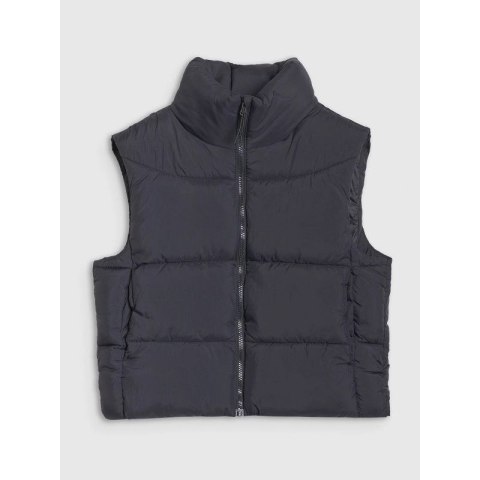 Bezrękawnik puchowy cropped z wypełnieniem syntetycznym damski 4F 4FWSS25TVJAF182-20S