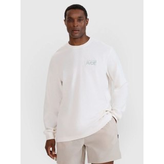 Longsleeve oversize z nadrukiem męski 4F 4FWSS25TLONM390-11S