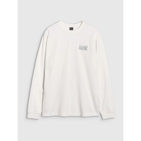 Longsleeve oversize z nadrukiem męski 4F 4FWSS25TLONM390-11S