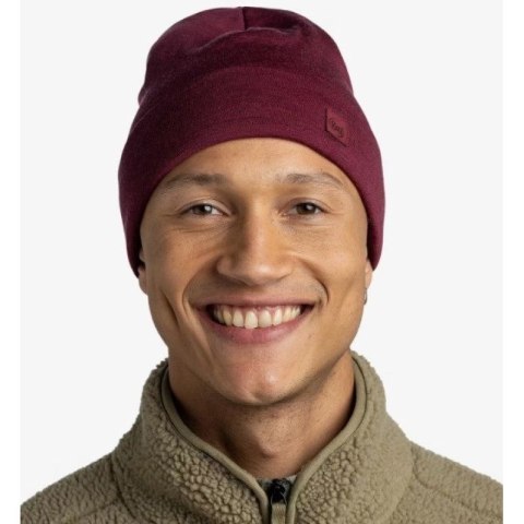 Czapka BUFF HEAVYWEIGHT MERINO WOOL LOOSE HAT SOLID TIBETAN RED