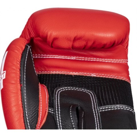 Rękawice bokserskie skórzane TOP TEN RTT-4Select 10 oz czerwono-czarne
