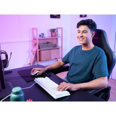 Klawiatura gamingowa TRUST GXT833W THADO TKL US White