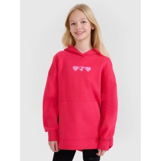 Bluza dziewczęca dresowa nierozpinana z kapturem 4F 4FJRSS25TSWSF2235-62S