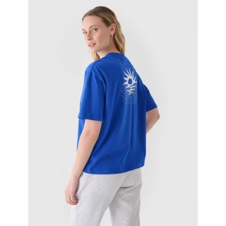 T-shirt oversize z nadrukiem damski 4F 4FRSS24TTSHF2546-36S