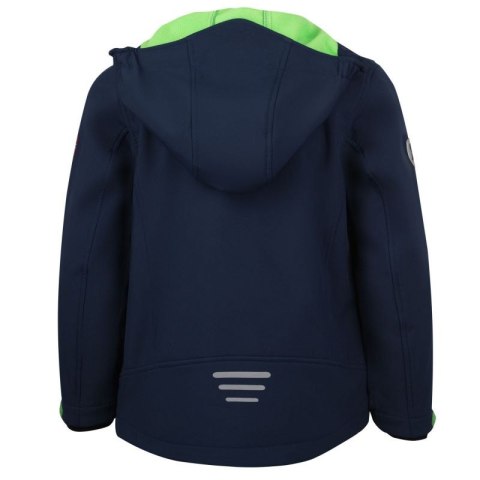 Kurtka softshellowa dziecięca TrollKids Kids Trollfjord Jacket navy/light green elementy odblaskowe granatowa (161-120)