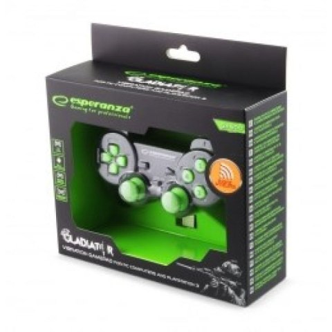 Gamepad bezprzewodowy Esperanza GLADIATOR EGG108G (PC, PS3; kolor czarny)