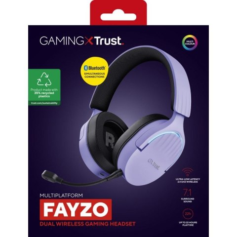 Słuchawki gamingowe Trust GXT 491P FAYZO WIRELESS Purple
