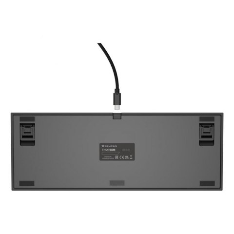 KLAWIATURA DLA GRACZY GENESIS THOR 404 TKL US PODŚWIETLENIE RGB MECHANICZNA CZARNA KAILH BOX BROWN