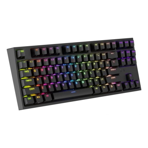 KLAWIATURA DLA GRACZY GENESIS THOR 404 TKL US PODŚWIETLENIE RGB MECHANICZNA CZARNA KAILH BOX BROWN