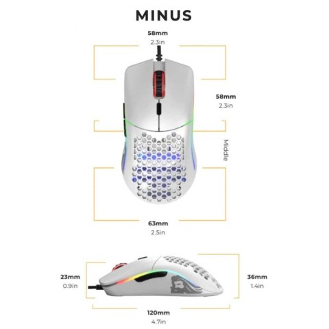GLORIOUS MYSZ PC RACE MODEL O- GAMING WHITE MATOWA