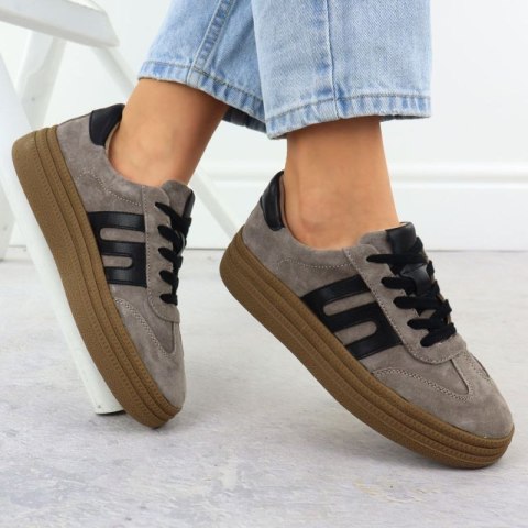 Półbuty zamszowe taupe Filippo W DP7114 PAW642