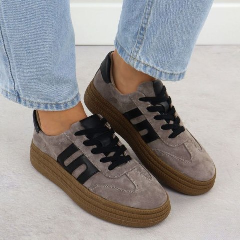 Półbuty zamszowe taupe Filippo W DP7114 PAW642