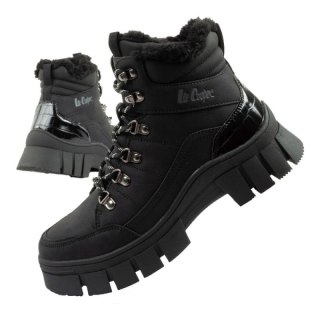 Lee Cooper buty sportowe damskie zimowe trekkingowe ocieplane czarne wysokie