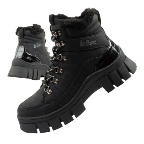Lee Cooper buty sportowe damskie zimowe trekkingowe ocieplane czarne wysokie