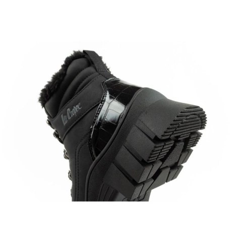 Lee Cooper buty sportowe damskie zimowe trekkingowe ocieplane czarne wysokie