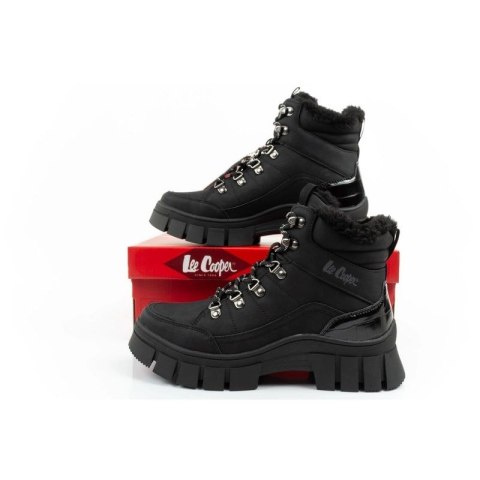 Lee Cooper buty sportowe damskie zimowe trekkingowe ocieplane czarne wysokie