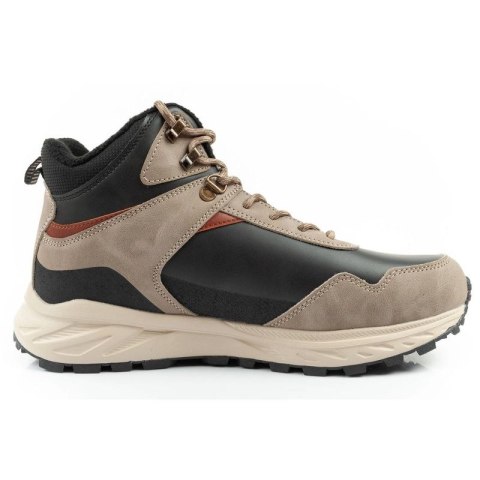 Lee Cooper buty sportowe męskie zimowe trekkingowe ocieplane za kostkę beżowe czarne