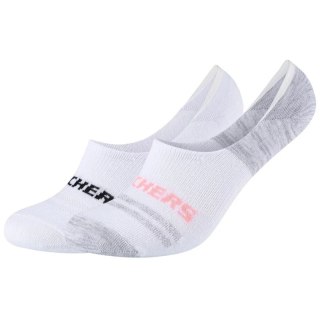 Skechers 2PPK Mesh Ventilation Footies Socks SK44008-1001 Białe 39-42