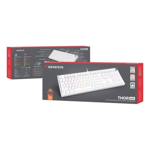 GENESIS NKG-2300 klawiatura Uniwersalne USB QWERTY Angielski Biały