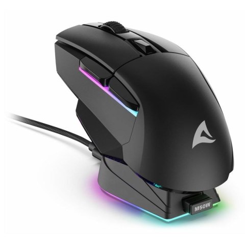 Mysz optyczna RGB Skiller SGM50W czarna + stacja