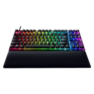 Razer Łowca V2 bez klaw. num., klaw. do gier, optyczna, LED RGB, Stany Zjednoczone, czarny, przewodowe, klikający fioletowy prze
