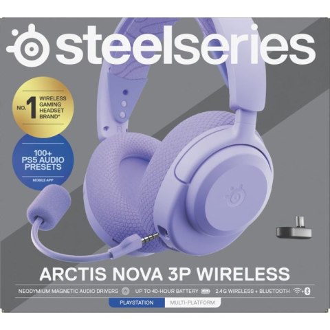 Słuchawki Steelseries Arctis Nova 3P Wireless do Playstation, Levander