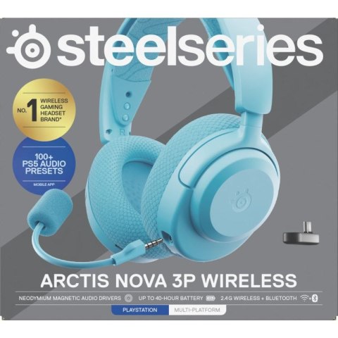 Słuchawki Steelseries Arctis Nova 3P Wireless for Playstation, Aqua