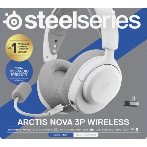 Słuchawki Steelseries Arctis Nova 3P Wireless for Playstation, białe
