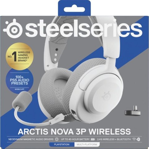 Słuchawki Steelseries Arctis Nova 3P Wireless for Playstation, białe