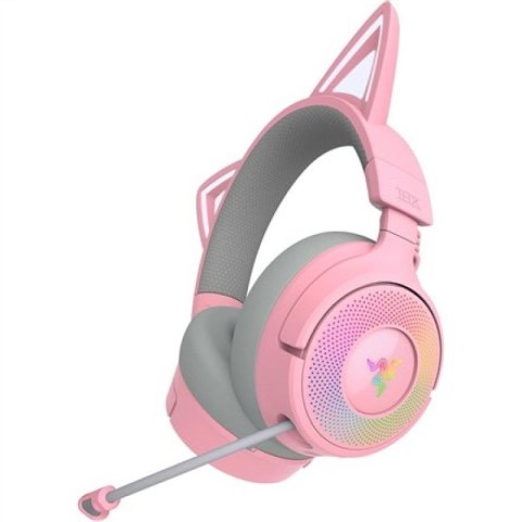 Zestaw słuchawkowy Razer Kraken Kitty V3 Pro Sieć bezprzewodowa/przewodowa Nauszne Bezprzewodowy Kwarc