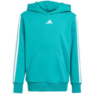 Bluza dla dzieci adidas 3 Stripes Fleece Hoodie 225 turkusowa JN2417