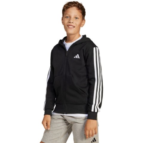 Bluza dla dzieci adidas Essentials Full-Zip czarno-biała JD6494