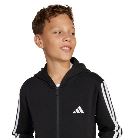 Bluza dla dzieci adidas Essentials Full-Zip czarno-biała JD6494
