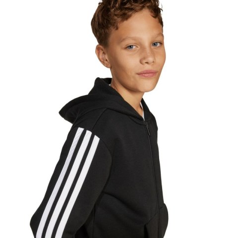 Bluza dla dzieci adidas Essentials Full-Zip czarno-biała JD6494