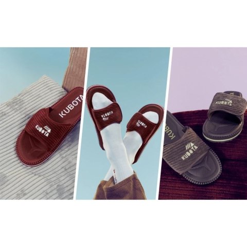 Klapki kubota rzep sztruksowe grafitowe KUBKRZ-AW23-02-28