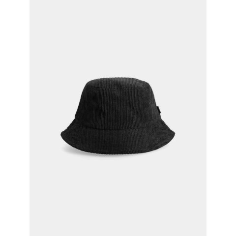 4F Kapelusz damski bucket hat sztruksowy 4FAW22ACAPF118-83S Czarny