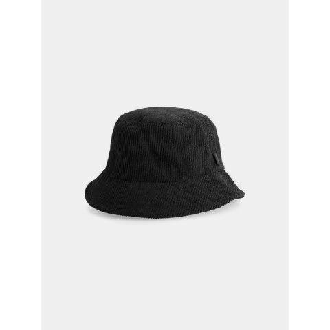 4F Kapelusz damski bucket hat sztruksowy 4FAW22ACAPF118-83S Czarny