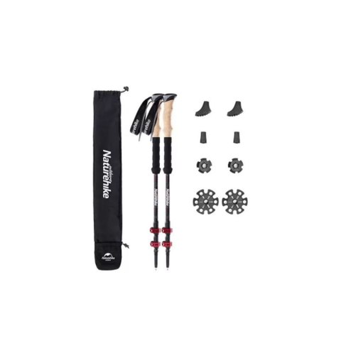 Kije carbon czerwone NATUREHIKE nh20ds003-red