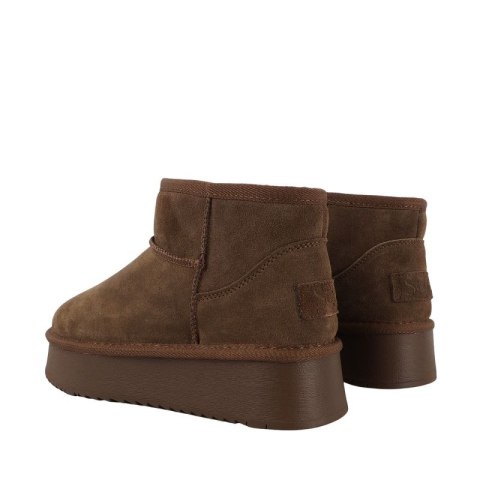 Buty damskie skórzane Solo Soprani Couture Hugh Platform ciemny brąz SSW421P05 04